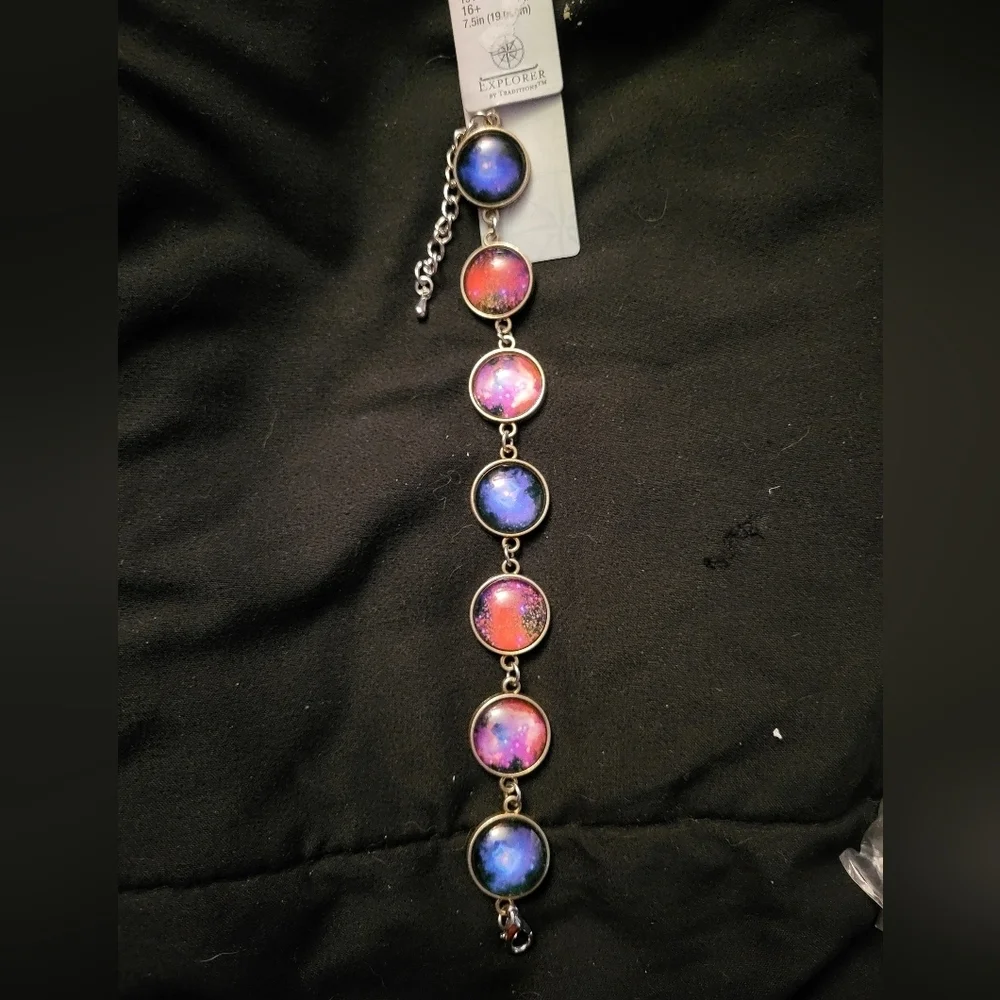 Galaxy Bracelet & Earrings Matching Set, New In Package